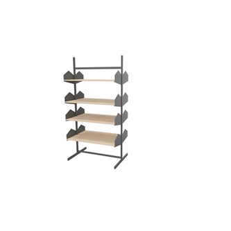 Wille bibliotek frittstående 90 cm 8 trehyller