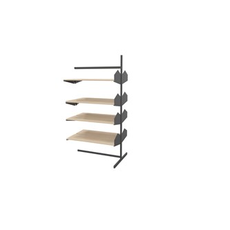Wille bibliotek frittstående 90 cm påbygging 8 trehyller