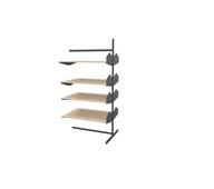Wille bibliotek frittstående 90 cm påbygging 8 trehyller