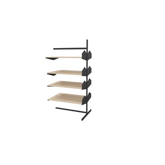 Wille bibliotek frittstående 90 cm påbygging 8 trehyller