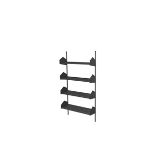 Wille bibliotek vegg 90 cm 4 metallhyller