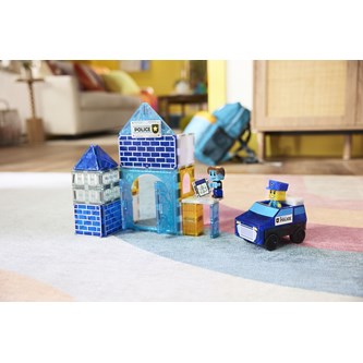 Magna-Tiles politistasjon med tilbehør 35 deler