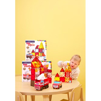 Magna-Tiles brannstasjon med tilbehør 50 deler