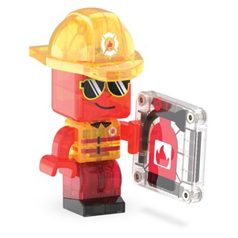 Magna-Tiles brannbil med figur