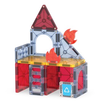 Magna-Tiles brannbil med figur