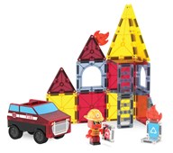 Magna-Tiles brannbil med figur