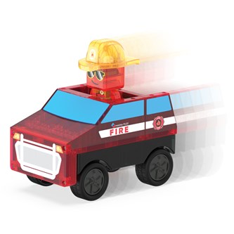 Magna-Tiles brannbil med figur