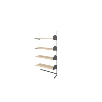 Wille bibliotek L-stativ 90 cm påbygging 4 trehyller
