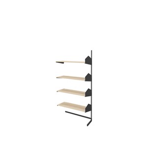 Wille bibliotek L-stativ 90 cm påbygging 4 trehyller
