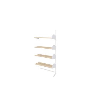 Wille bibliotek L-stativ 90 cm påbygging 4 trehyller