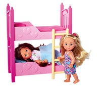 Køyeseng med 2 dukker