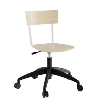 Stol Strong 113 hvit HT hvitt understell og hjul