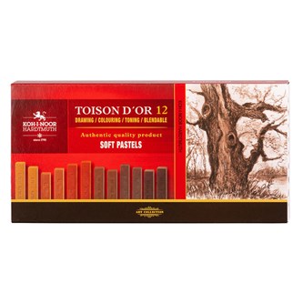 Tegnekritt Koh-i-noor rød/brun skala 12 stk