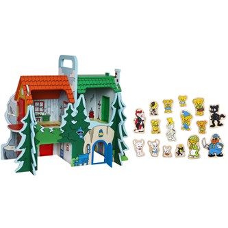 Bamse lekehus med figurer 17 deler