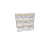 Norden elevreol 9 rom/9 skuffer/9 permhyller m/sokkel hvit 120x40x117 cm