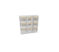 Norden elevreol 9 rom/9 skuffer/9 permhyller m/sokkel lysgrå 120x40x117 cm