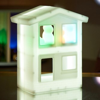 Hus med lys 2 stk