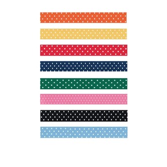 Dekorasjonsbånd prikker 15 mm x 20 m