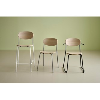 Stol Collab FSC 4-ben 45 cm sølv