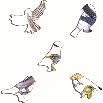 Puslespill fugler i hagen