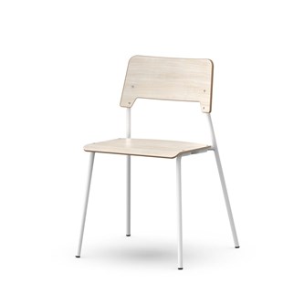 Stol Como FSC BX 4 ben sh 45 cm stort sete hvite ben