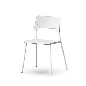 Stol Como FSC BX 4 ben sh 45 cm stort sete hvite ben