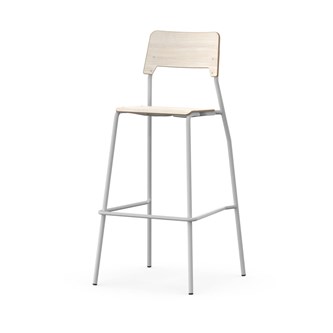 Stol Como FSC 4 ben sh 75 cm mellomstort sete sølvfargede ben