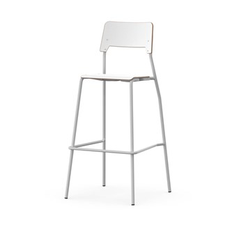 Stol Como FSC 4 ben sh 75 cm mellomstort sete sølvfargede ben