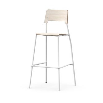 Stol Como FSC BX 4 ben sh 75 cm mellomstort sete hvite ben