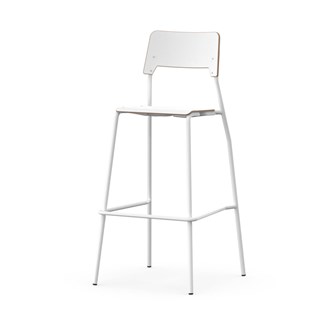 Stol Como FSC BX 4 ben sh 75 cm mellomstort sete hvite ben
