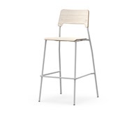 Stol Como FSC 4 ben sh 75 cm stort sete sølvfargede ben