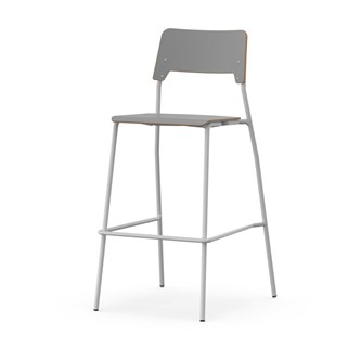 Stol Como FSC 4 ben sh 75 cm stort sete sølvfargede ben