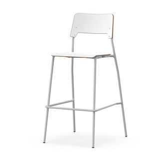 Stol Como FSC 4 ben sh 75 cm stort sete sølvfargede ben