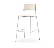 Stol Como FSC BX 4 ben sh 75 cm stort sete hvite ben