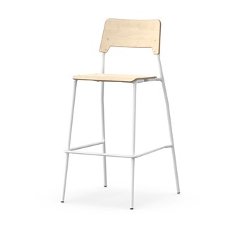 Stol Como FSC BX 4 ben sh 75 cm stort sete hvite ben