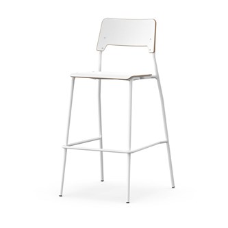 Stol Como FSC BX 4 ben sh 75 cm stort sete hvite ben