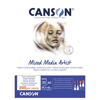 Maleblokk Canson Mixed Media 300 g A3