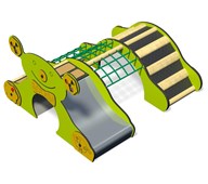 Teddy sklie med klatrenett og bro