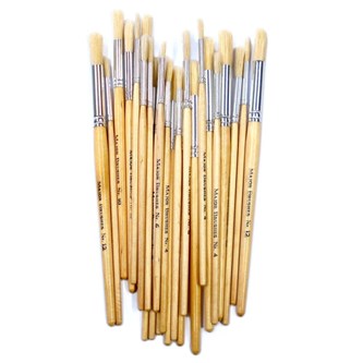 Børstepensel med kort skaft rund 50 stk