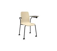 Stol Vapaa høy rygg med skriveplate 4-ben med hjul svart