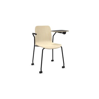 Stol Vapaa lav rygg med skriveplate 4-ben med hjul svart