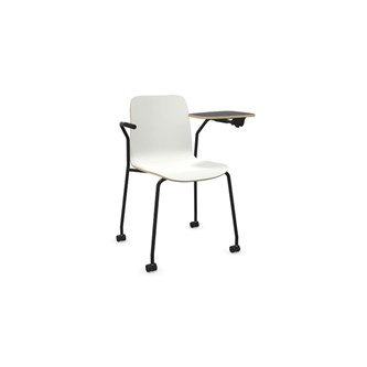 Stol Vapaa lav rygg med skriveplate 4-ben med hjul svart