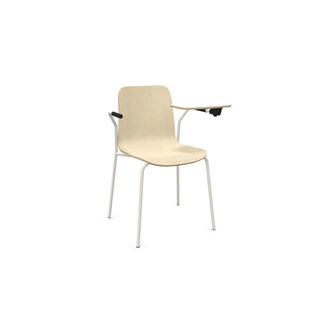 Stol Vapaa lav rygg med skriveplate 4-ben hvit