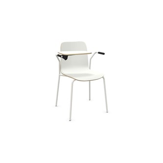 Stol Vapaa lav rygg med skriveplate 4-ben hvit