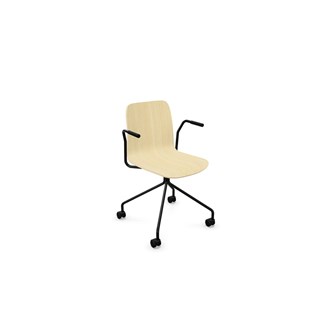 Stol Vapaa lav rygg 4-kryss hjul svart