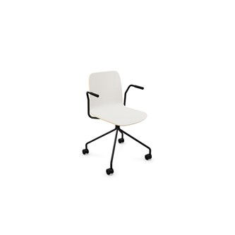 Stol Vapaa lav rygg 4-kryss hjul svart