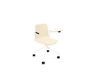 Stol Vapaa lav rygg med skriveplate 4-kryss hjul hvit