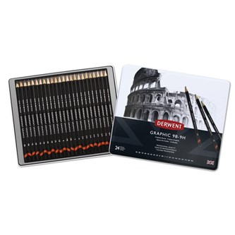 Derwent Graphic blyanter 9B-9H 24 stk