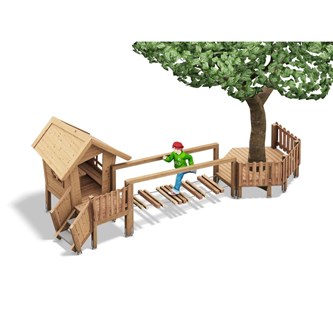 Bysen skjevt hus med plattform