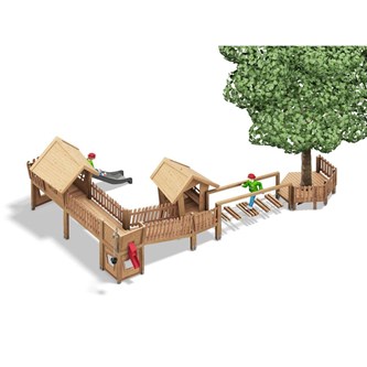 Bysen kombinasjonslek 2 hus og plattform